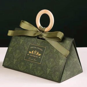 luxury green ribbon gift box